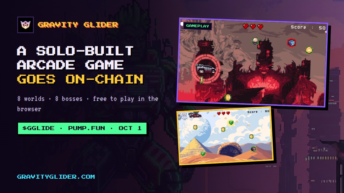 Solo Developer Takes Three-Year Retro Arcade Project On-Chain With $GGLIDE Launch on Pump.fun